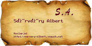 Sárváry Albert névjegykártya