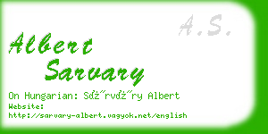 albert sarvary business card